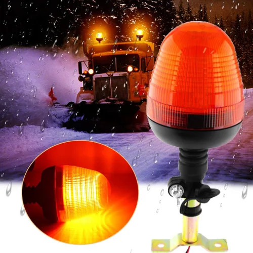 Vista 7 de 60 luces LED intermitentes ámbar intermitentes, lámpara estroboscópica de montaje flexible con soporte de enchufe, luz de advertencia de emergencia