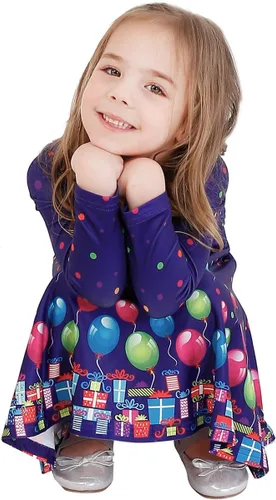 Vista 2 de LaBeca - Vestido sin mangas o de manga larga para niñas, vestidos informales con diseño de unicornio o sirena para niñas pequeñas o grandes