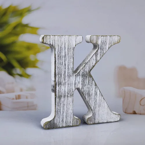 Vista 17 de Letras de madera rústica sin terminar de 4 pulgadas para decoración de pared, letras decorativas de pie en rodajas, decoración de tablero