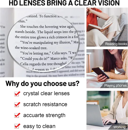 Vista 4 de AEZUNI Oversized Square Reading Glasses for Women Classic Large Frame Readers 1.0 1.5 2.0 2.5 3.0 3.5 4.0 5.0 6.0