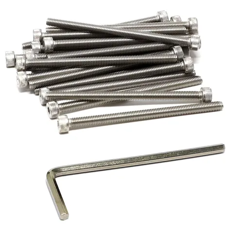 Vista 231 de iexcell Kit de tornillos de cabeza hexagonal de acero inoxidable 304, 100 unidades M2 x 0.157 in, paso de rosca de 0.016 in