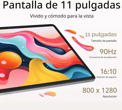 Vista 5 de Tablet de 11 pulgadas, tableta Android 16 con teclado, mouse y lápiz capacitivo, gris Octa-Core Gemini AI, 20GB RAM + 128GB ROM, 90Hz IPS