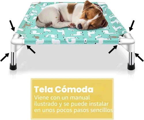 Vista 4 de Cama elevada para perros pequeños, uso en interiores y exteriores para mascotas pequeñas