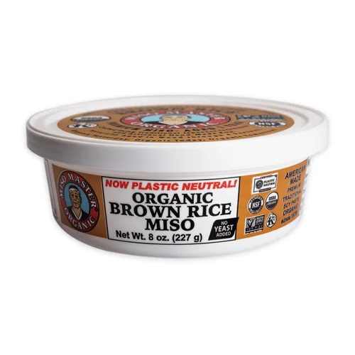 Vista 11 de Miso Master Miso orgánico de garbanzos, sin soja, sin gluten, orgánico, sin OMG, vegano, kosher, pasta de miso blanca vegana, tubo de 16 onzas