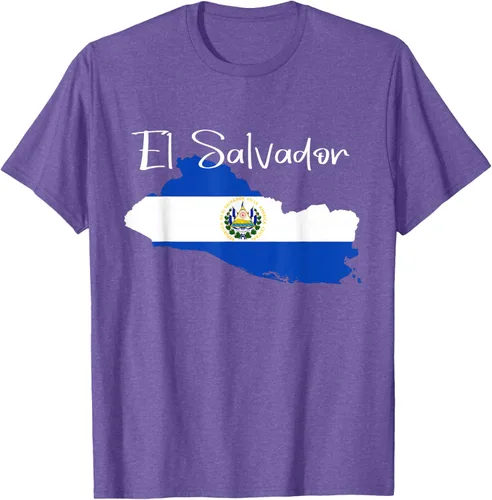 Vista 10 de Camiseta con la bandera de El Salvador, mapa de El Salvador, camiseta de Salvador para mujer
