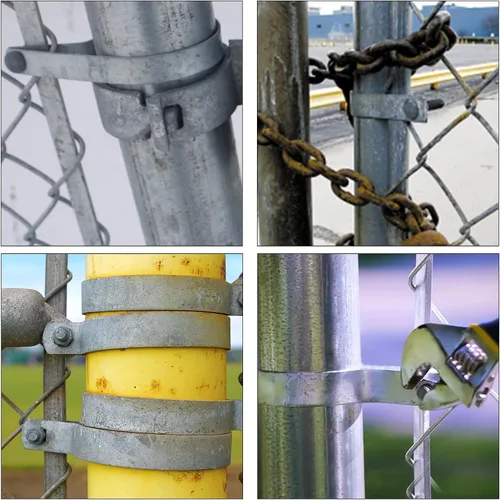 Vista 7 de Bisagra de poste de puerta de valla de enlace de cadena de 1-3/8 pulgadas, cerca galvanizada, 4 piezas para marcos de panel de tubería de 1.2
