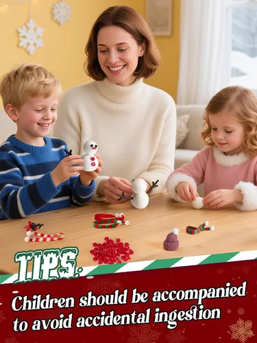 Vista 4 de Cosweet Paquete de 6 Kits de Manualidades Navideñas de Muñeco de Nieve para Niños - Kit de Construcción de Muñeco de Nieve con Arcilla de Secado