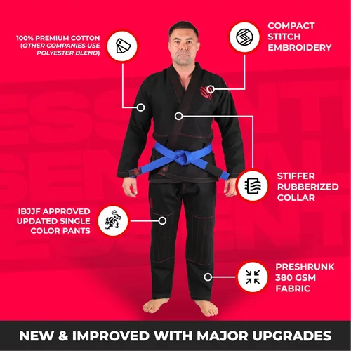 Vista 22 de Sanabul Essentials V.2 Ultra Light BJJ Jiu Jitsu Gi (ver guía especial de tallas)