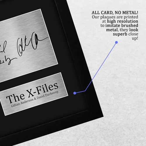 Vista 5 de HWC Trading The X-Files - Cartel impreso de regalo firmado con autógrafo Gillian Anderson David Duchovny - Tamaño carta de EE. UU
