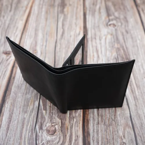 Vista 8 de AG Wallets Cartera de identificación extraíble de cuero de vaca auténtica para hombre, Negro -, Billetera plegable