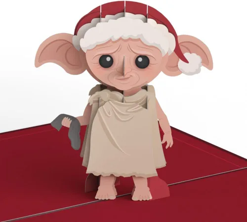 Vista 2 de Lovepop Harry Potter Dobby - Tarjeta desplegable de Navidad para ella y él, tarjetas de felicitación 3D de vacaciones para niños, niñas, hombres