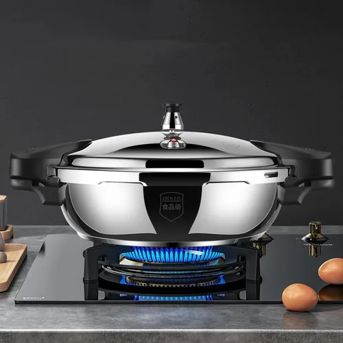 Vista 8 de Olla a presión de acero inoxidable 1.8L, olla rápida de la estufa Cooks beans and stews 70% faster than traditional pots, automatic lid locking