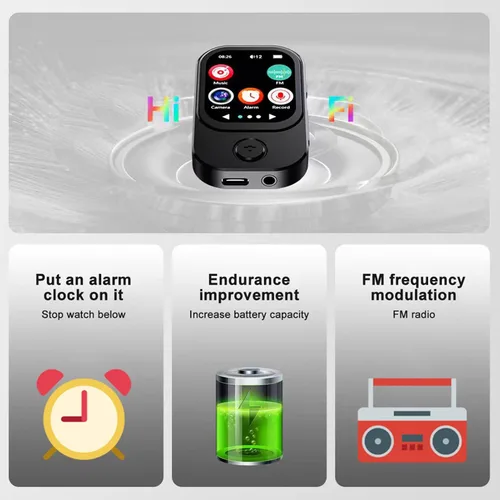 Vista 6 de PUSOKEI Reproductor de MP3, pantalla táctil de 2.01 pulgadas, reproductor de música de video HD 720P con cámara de alta fidelidad para video