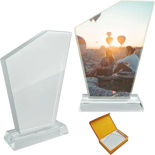 Vista 10 de Ismosm Paquete de dos placas de cristal para sublimación, marco de fotos, regalos de sublimación, decoración de mesa de cristal, espacios en blanco