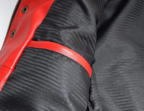 Vista 7 de MJ Thriller - Chaqueta de cuero - FAUX - Color rojo Rojo