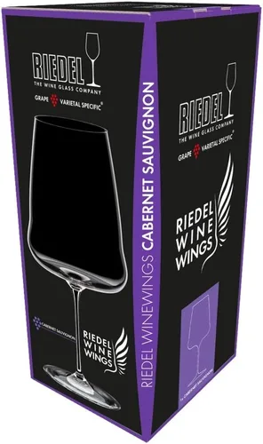 Vista 6 de Riedel Winewings Cabernet/Merlot - Copa de vino personalizada grabada gigante de 33 onzas, copa de vino tinto de cristal para Cabernet Sauvignon