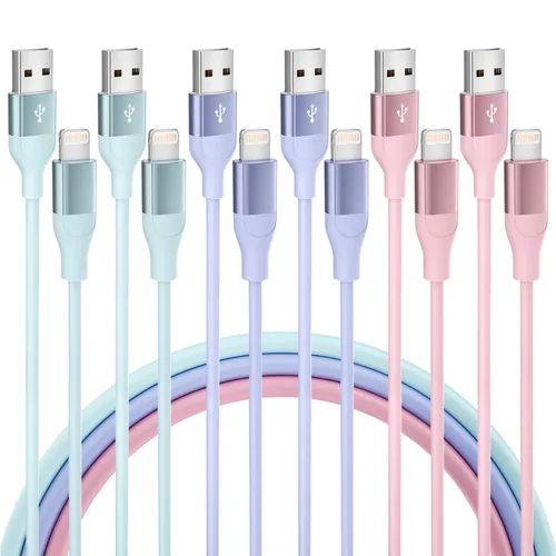 Vista 8 de Cable de carga para iPhone de carga rápida, paquete de 3 unidades de 10 pies, cable Lightning certificado MFi de Apple, cable de carga para iPhone