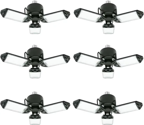 Vista 13 de Luz LED para garaje, 80 W, 8000 lúmenes, luces de techo con 3 paneles ajustables, lámpara LED de 6500 K, luz blanca de día, luces LED para garaje