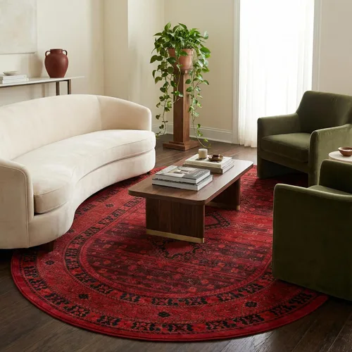Vista 12 de Unique Loom Tekke Collection - Alfombra de área Sheibani (2' 2" x 3' 1", rectangular, rojo/negro)