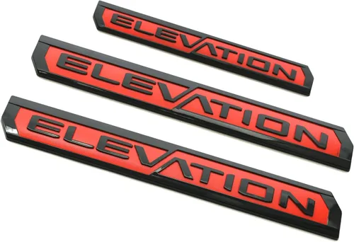 Vista 4 de 3 piezas de emblemas de elevación, emblemas de puerta, calcomanías traseras, etiquetas de nombre, compatibles con Canyon 2023-2025 (Rojo)