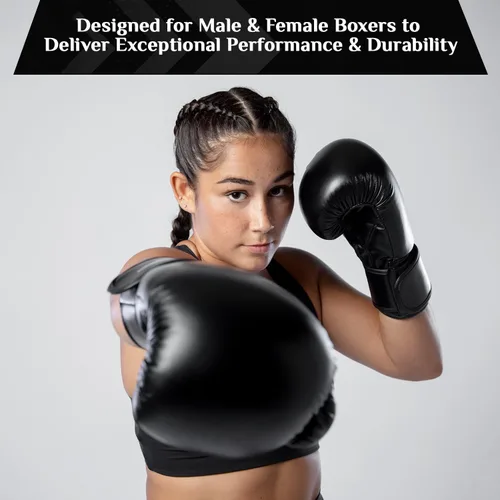 Vista 3 de Athllete Guantes de boxeo duraderos y cómodos para hombres y mujeres, acolchado extra grueso para boxeadores principiantes y entrenamiento físico