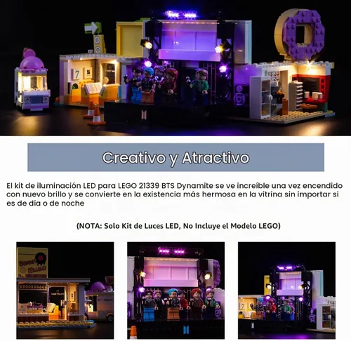 Vista 3 de BrickBling Luz compatible con Lego BTS Dynamite 21339