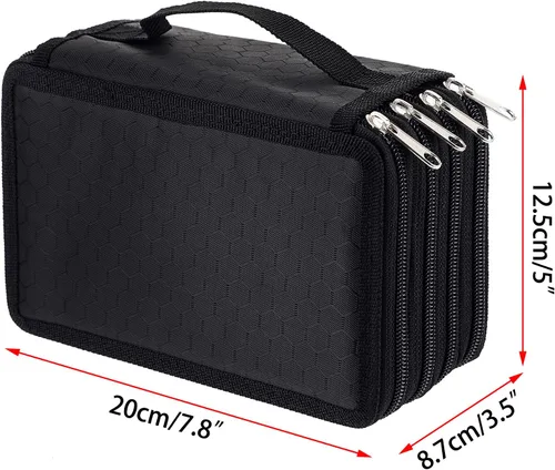 Vista 4 de Práctico estuche escolar de tela Oxford con 72 ranuras para lápices, de BTSKY®, Negro