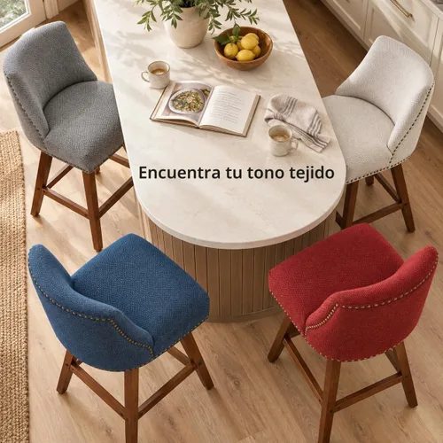 Vista 7 de Juego de 2 taburetes de bar giratorios modernos, taburetes de bar de 26.6 pulgadas de altura de mostrador beige con respaldo para isla de cocina