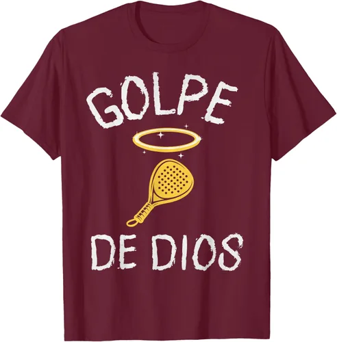 Vista 14 de Golpe De Dios Padel Player Sport in Spanish En Espanol Men's T-Shirt