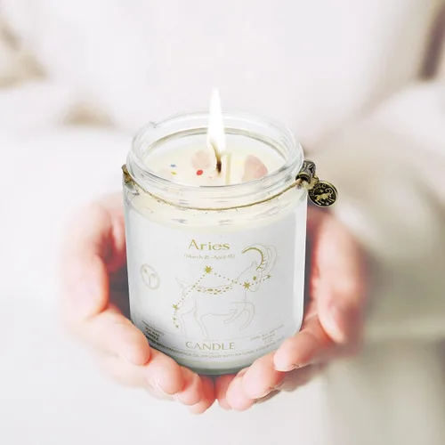 Vista 6 de Regalos de Aries para mujeres, Velas del signo zodiacal Aries, Velas de cristal regalo de astrología, Velas perfumadas regalos para mujeres Mamá
