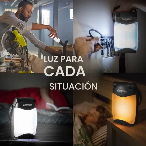 Vista 6 de Energizer Weatheready - Linterna portátil LED plegable, funciona con pilas, resistente al agua, linterna de campamento y luz de emergencia, paquete