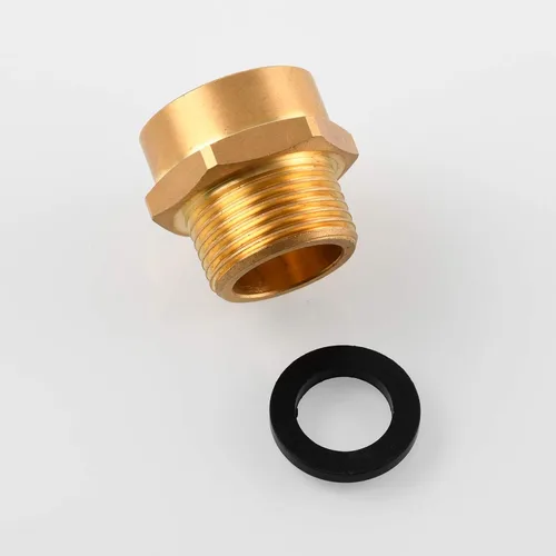 Vista 6 de Tecmolog Conector de accesorios de tubería de latón G 1/2 rosca hembra (Métrico BSP) a US 1/2 NPT macho adaptador convertidor de montaje de tubería