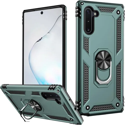Vista 15 de LUMARKE Funda protectora para Galaxy Note 10, pasa 16 pies, prueba de caídas de grado militar, resistente con soporte de anillo magnético, Negro