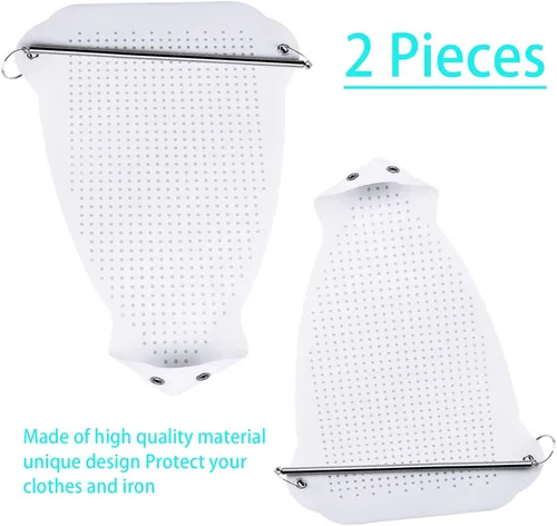 Vista 2 de FQTANJU 2 piezas de funda para zapatos de planchado, accesorios de planchado, suela de hierro, herramienta de asistente de hierro eléctrico
