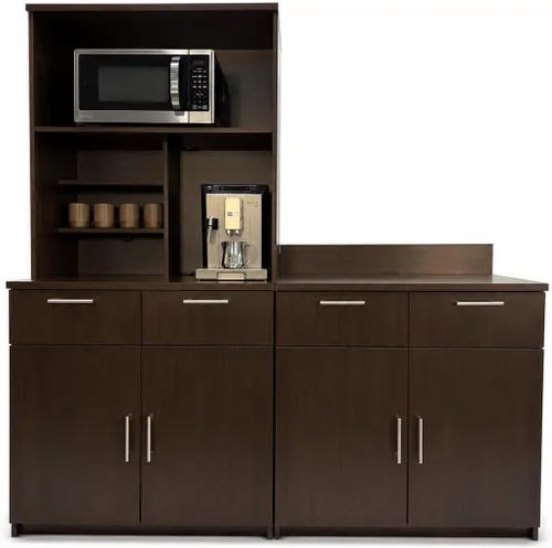 Vista 6 de BREAKtime Armario para microondas con almacenamiento de base de 2 puertas, gabinete de oficina comercial, totalmente montado, 72 pulgadas de ancho x