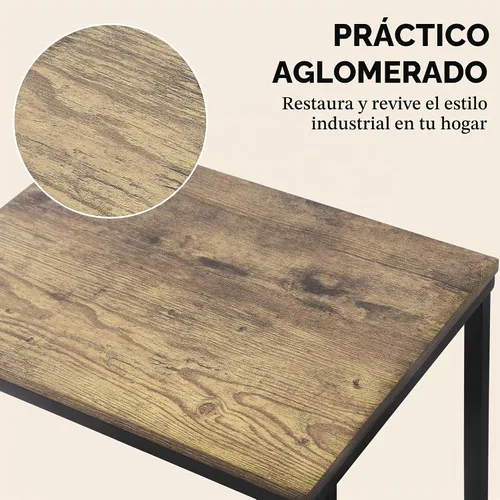 Vista 4 de LOFTEY Mesa auxiliar en forma de C, deslizable debajo del sofá y mesa