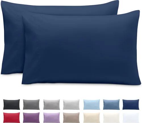 Vista 44 de Bare Home Juego de 2 fundas de almohada de microfibra de tamaño estándar, fundas de almohada refrescantes, doble cepillado, fácil cuidado, cierre