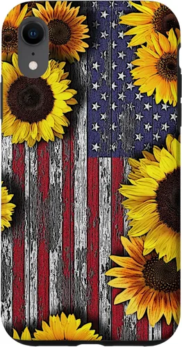 Vista 25 de American Flag with Sunflowers Case for iPhone 17