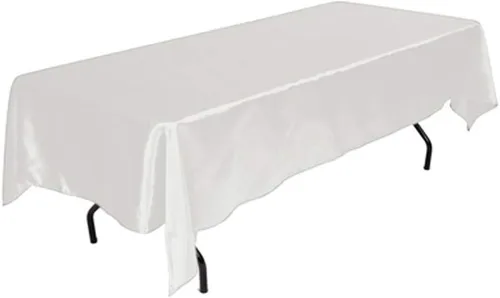 Vista 8 de Tektrum Mantel rectangular de satén sedoso de 60 x 102 pulgadas, 60 x 102 pulgadas, tela de alta calidad, lo mejor para bodas, fiestas, banquetes