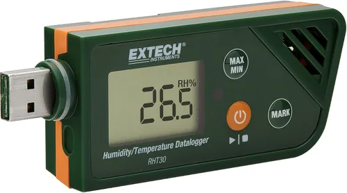 Vista 8 de Extech RHT10 - Registrador de datos USB de humedad y temperatura con memoria de 16.000 puntos de datos, punto de rocío, sello de hora/fecha