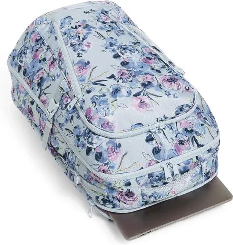 Vista 2 de Vera Bradley Mochila plana reciclada Lighten Up Reactive Lay para mujer, Ramo recién cortado, talla única