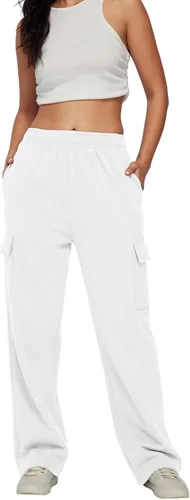 Vista 4 de AUTOMET Womens Cargo Sweatpants Casual Baggy Fleece High Waisted Joggers Pants