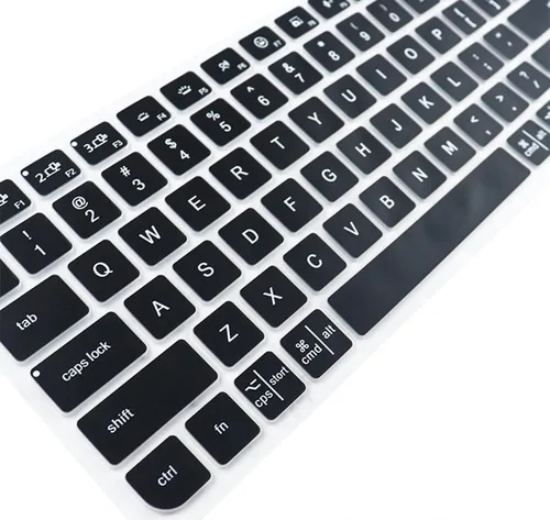 Vista 3 de Funda de silicona para teclado de escritorio ultra fina, compatible con teclas Logitech MX Mini Minimalista y MX Keys Mini para Mac Teclado Negro