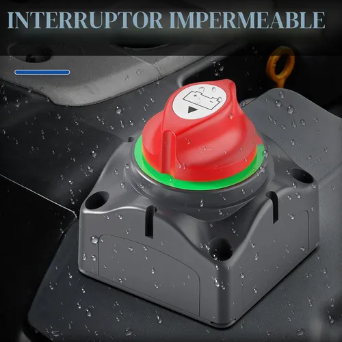 Vista 4 de Joinfworld Interruptor de desconexión de batería 1-2-Ambos-Apagado de 12V-48V, impermeable, interruptor de apagado de batería doble, interruptor