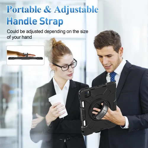 Vista 7 de SUPFIVES Funda para iPad Pro de 11 pulgadas (4ª generación), de silicona a prueba de golpes, de grado militar, para iPad Pro 11 de 4ª/3ª/2ª Negro