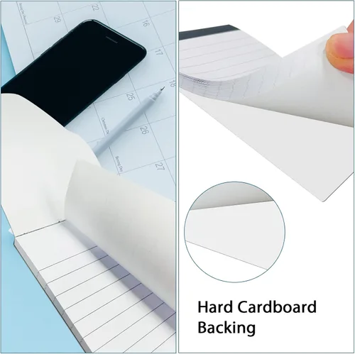 Vista 4 de 6 piezas de recambios para bloc de notas de 3 x 5 pulgadas, mini cuaderno de notas en blanco con 30 hojas cada bloc, papel rayado de reglas