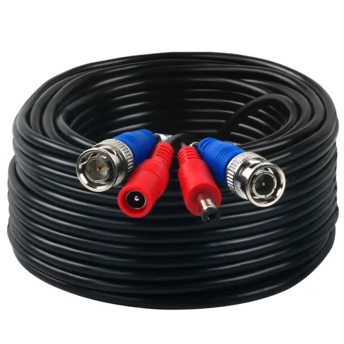 Vista 2 de Paquete de 4 cables de alimentación de video BNC de 25 pies con conectores para cámara CCTV DVR sistema de vigilancia