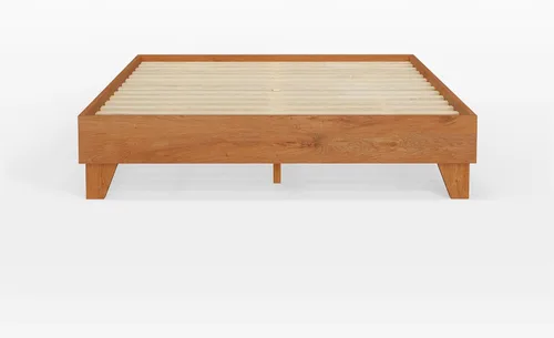 Vista 6 de Base de cama, fabricada en EE. UU. con 100% madera de pino norteamericano, base sólida para colchón con tablillas de pino prensado, instalación sin