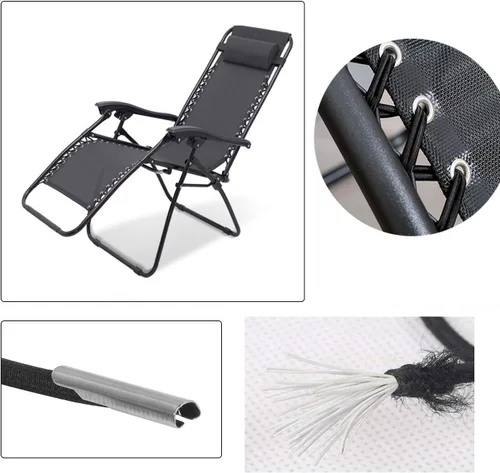Vista 3 de Cordones universales de repuesto para silla de gravedad cero, cordones elásticos para silla de césped, patio, sala de estar, silla reclinable, kit