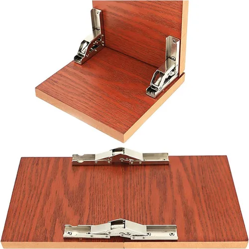 Vista 5 de Soporte plegable de elasticidad de 90°, bisagra de estante montada en la pared Acero laminado en frío, ángulo de extensión de 90°-180°, 6.5